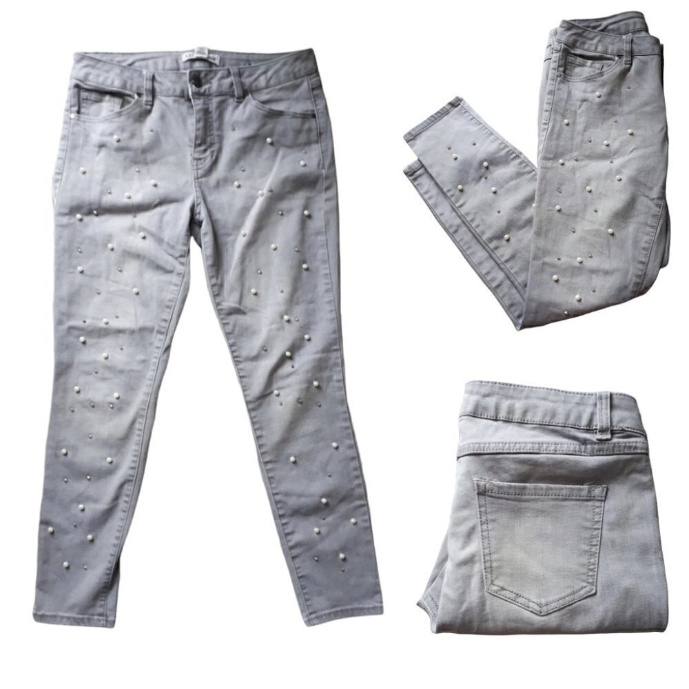 Pearl & Studs Embellished denim jeans